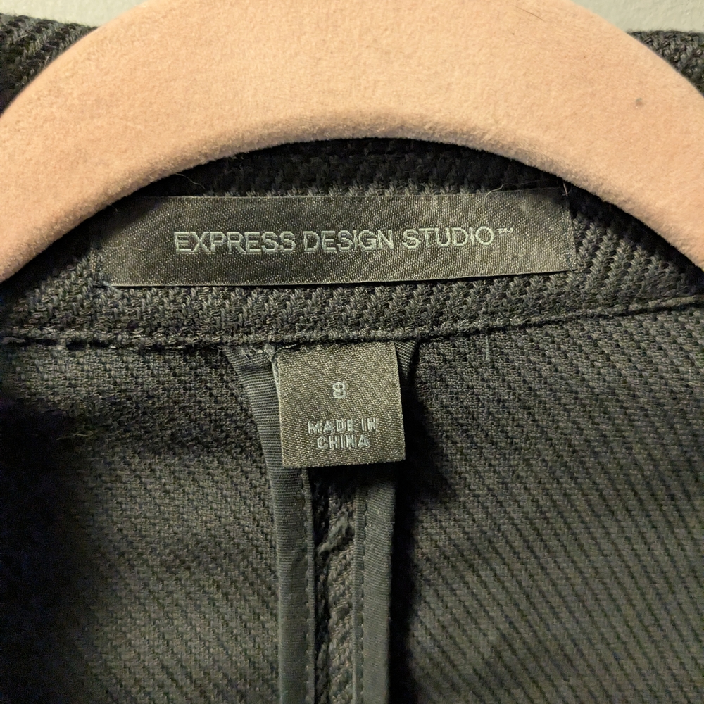 Express Charcoal Double-Breasted Blazer - image 2